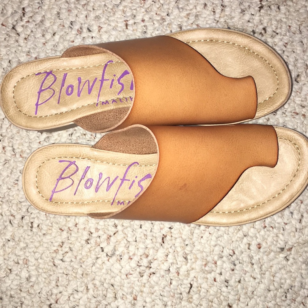 Brown wedge sandals